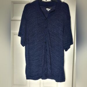 Sag Harbor 2XL Navy Blue Shrtslv Knit SILK Blend Buttons Women's Cardigan
